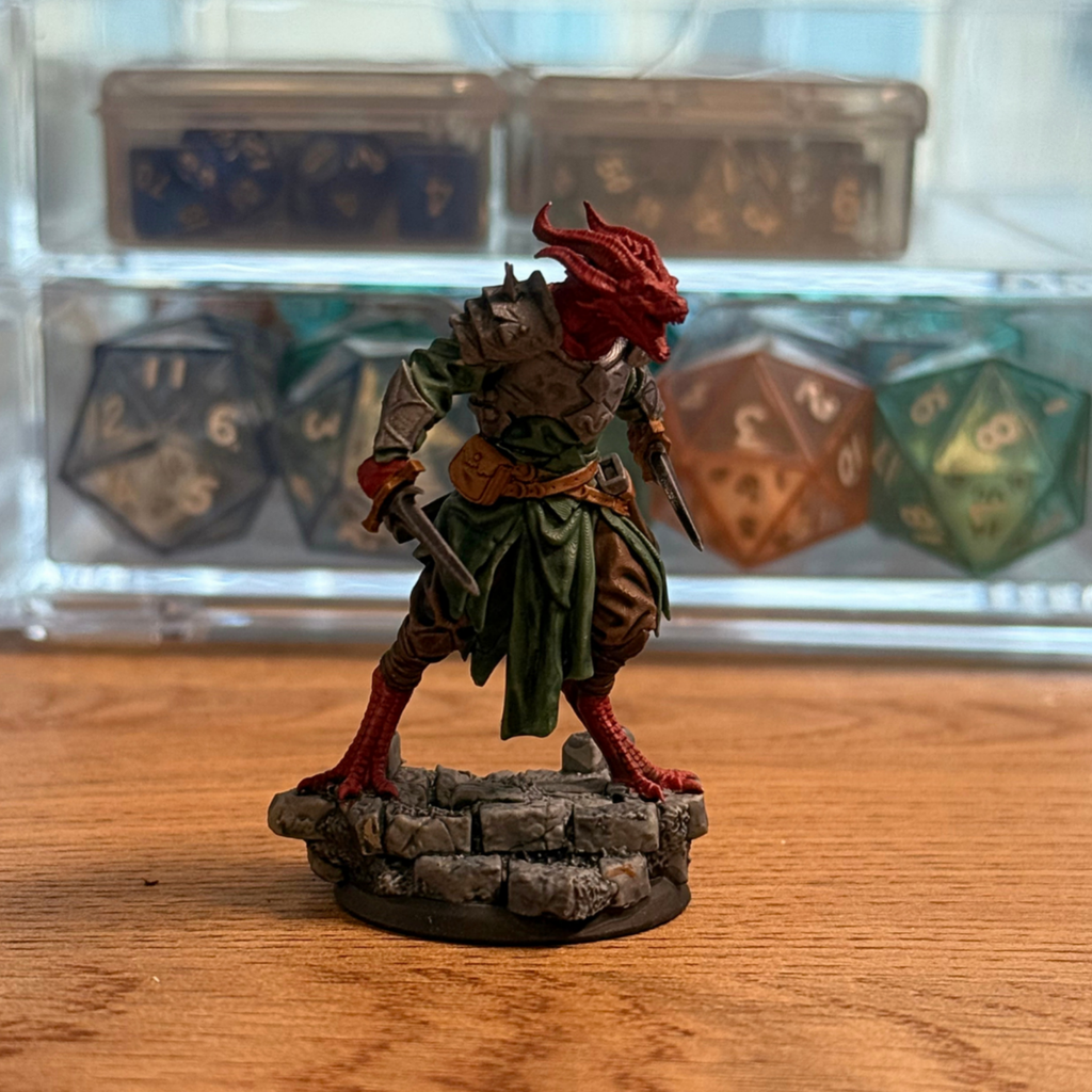 Male Red Dragonborn · PC Painted Mini · 35mm