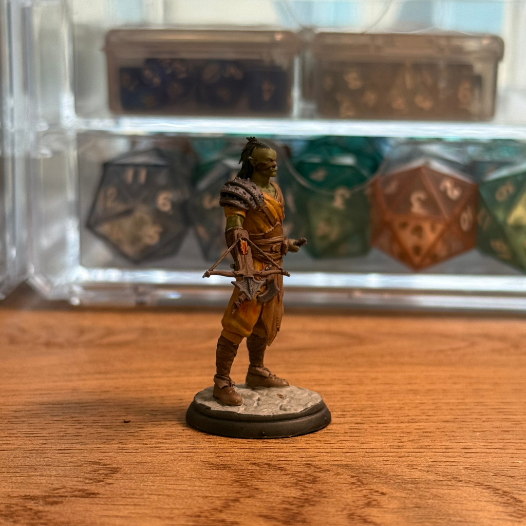 Male Half-Orc · Ranger or Rogue PC Painted Mini · 32mm