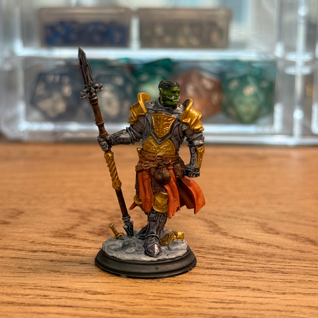 Male Half-Orc Fighter · Painted Mini · 32mm